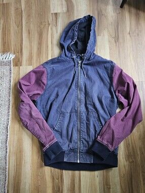 Vintage Divided Retro Hooded Colorblock Cotton Jacket